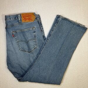 Levi's 501 Button Fly Jeans W42 L30 Light Wash Straight Leg Denim Vintage Look